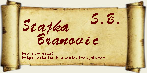 Stajka Branović vizit kartica
